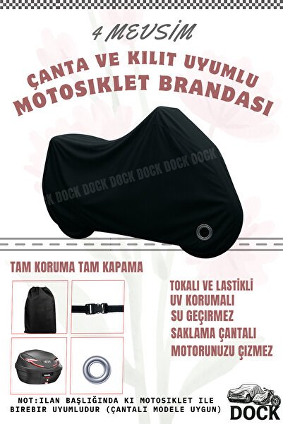 YAMAHA NIKEN GT ÇANTA VE KİLİT UYUMLU SİYAH MOTOSİKLET BRANDASI (GÜNEŞ-SU GEÇİRMEZ)