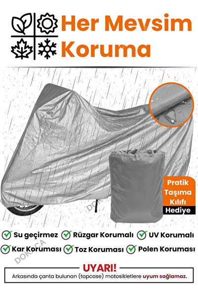 Gri Arka Çanta ve Kilit Uyumsuz Yamaha Niken GT Uyumlu Motosiklet Brandası