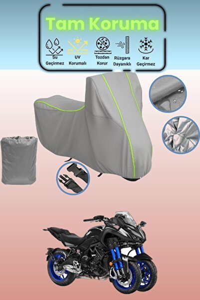 Gri Neon Fitilli Yamaha Niken Uyumlu Motosiklet Brandası, Koruyucu Örtü, Motor Branda