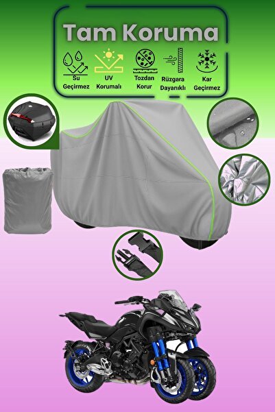 Gri Neon Fitilli Arka Çanta Uyumlu Yamaha Niken Uyumlu Motor Brandası, Koruyucu Örtü