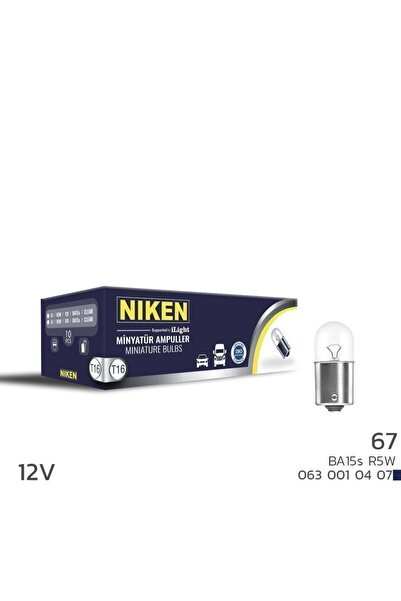 Niken 12V 67 Ampul (R5W) BA15S 10 LU