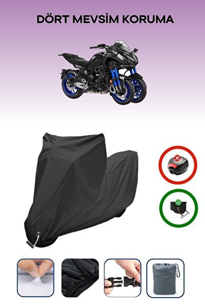 Siyah Kilit Uyumlu Yamaha Niken Uyumlu Motosiklet Brandası Su Geçirmez