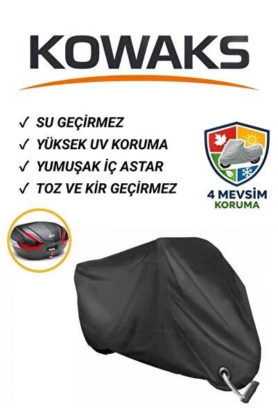 Yamaha Niken GT Arka çanta Uyumlu Motosiklet Brandası, Motor Brandası, Siyah (Kilit Uyumlu)