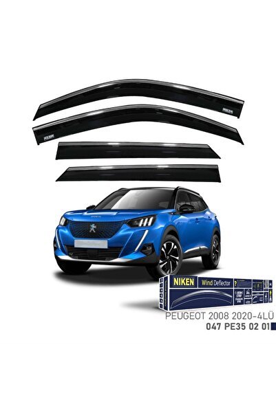 Niken Peugeot Uyumlu 2008 -2020 Kromlu Cam Rüzgarlığı 4Lü Parça