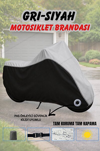 GRİ-SİYAH YAMAHA NIKEN GT KİLİT UYUMLU MOTOSİKLET BRANDASI (TAM KORUMA)