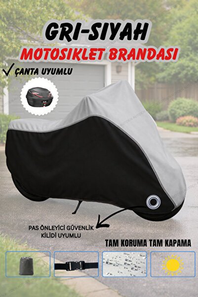 GRİ-SİYAH YAMAHA NIKEN GT KİLİT VE ÇANTA UYUMLU MOTOSİKLET BRANDASI (TAM KORUMA)