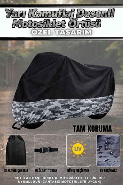 KAMUFLAJ DESENLİ Yamaha Niken ÜST SİYAH MOTOSİKLET BRANDASI