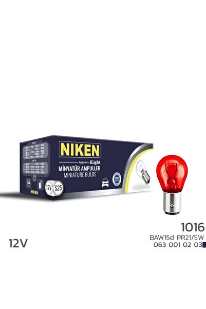 12V 1016 Ampul YT (PR21/5W) Kırmızı BAW15D (10'lu)