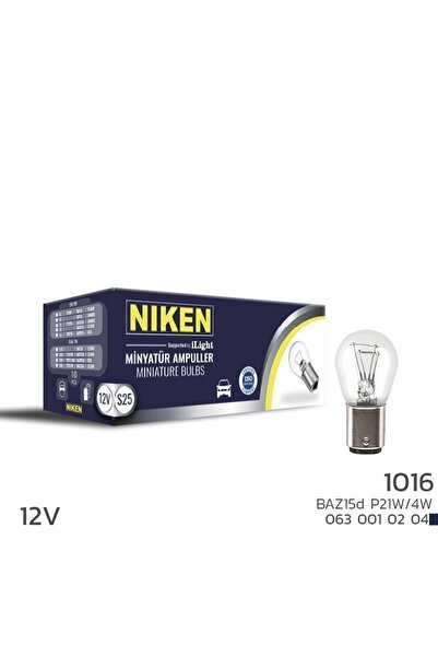 Niken 12V 1016 Ampul YT (P21/4W) BAZ15D 10 LU