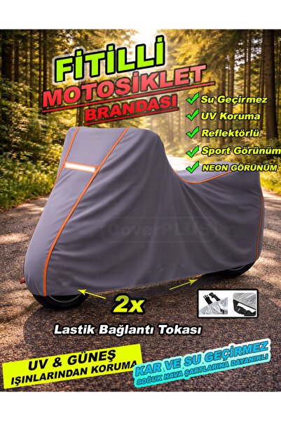 Turuncu FİTİLLİ REFLEKTÖRLÜ Yamaha Niken GT Motor Brandası,Motosiklet Brandası-GRİ