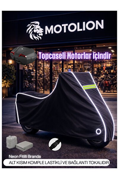 Yamaha Niken GT Topcaseli Siyah-NEON FİTİLLİ Motor Brandası,Motosiklet Branda