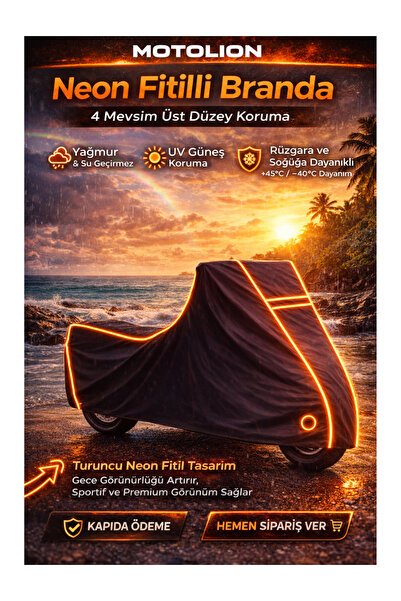 Yamaha Niken GT SİYAH-(NEON FİTİL TURUNCU) Motor Brandası,Su geçirmez Motosiklet Branda