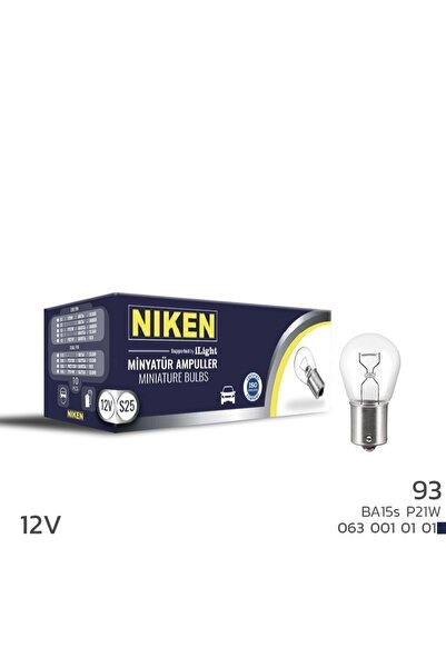 Niken 12V 93 Ampul (P21W) BA15S 10 LU
