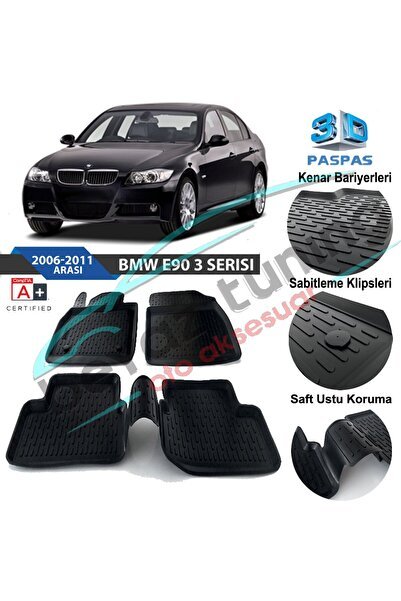 Bmw E90 Havuzlu 3d Paspas Siyah 2006-2011