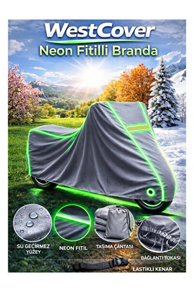 Yamaha Niken GT Uyumlu (NEON FİTİLLİ-YEŞİL) Su Geçirmez Motorsiklet Brandası