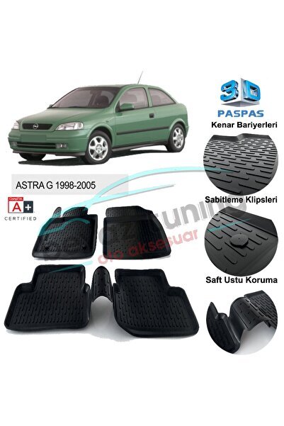 Opel Astra G Havuzlu 3d Paspas Siyah 1998-2005
