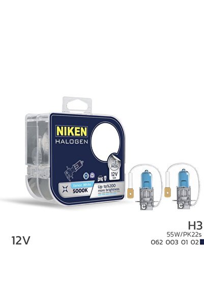 Niken 12V H3 55W Beyaz Işık Ampul PK22s 5000K