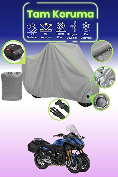 Gri Neon Fitilli Kilit Ve Arka Çanta Uyumlu Yamaha Niken GT Uyumlu Motosiklet Brandası
