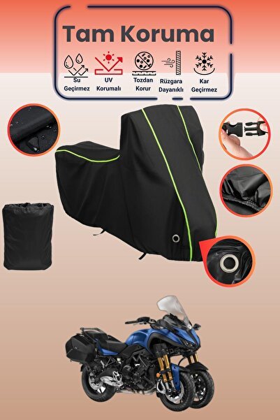 Siyah Neon Fitilli Kilit Uyumlu Yamaha Niken GT Uyumlu Motosiklet Brandası, Koruyucu Örtü