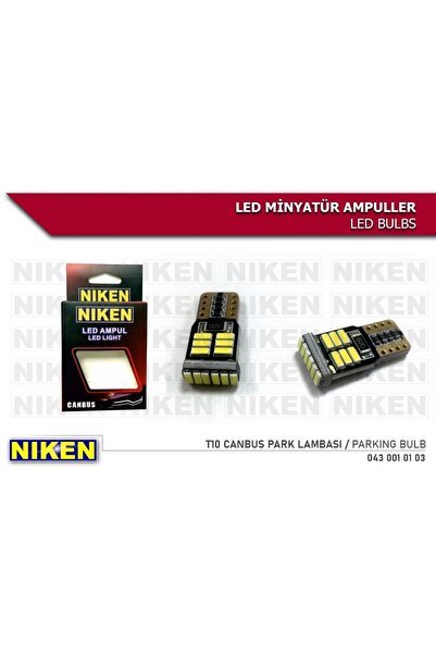 Niken T10 Beyaz Dipsiz Led Ampul W5w 18 Ledli 12v-5w Canbus