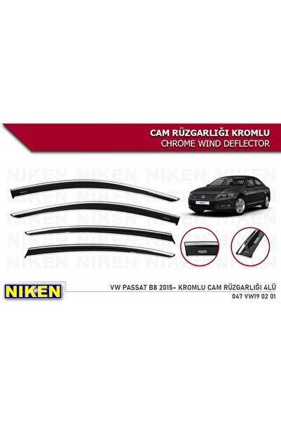 Vw Passat B8 2015-2021 Kromlu Cam Rüzgarlığı 4 Lü