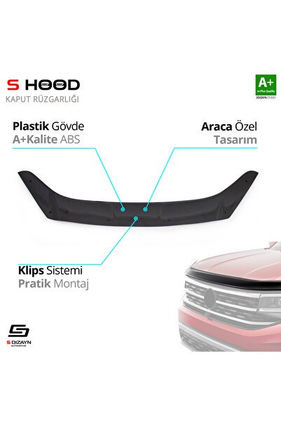S-dizayn Ford Courier Abs Plastik Kaput Rüzgarlığı 2014-2022 A Kalite