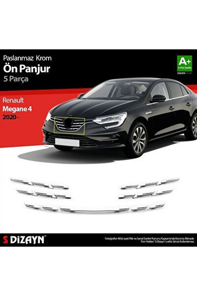 S-Dizayn Renault Megane 4 Krom Ön Panjur 5 Prç. 2020 Üzeri