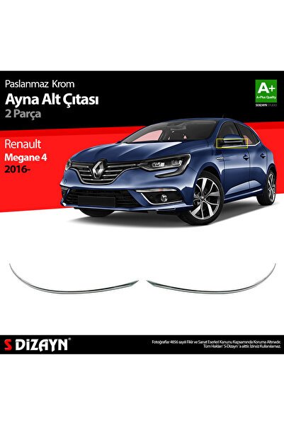 Renault Megane 4 Krom Ayna Alt Çıtası 2 Prç. 2016 ve Üzeri