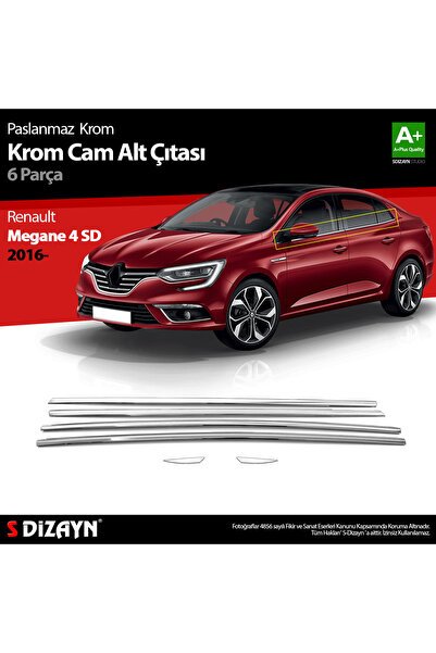 S-Dizayn Renault Megane 4 SD Krom Cam Çıtası 6 Prç. 2016 Üzeri 7032060