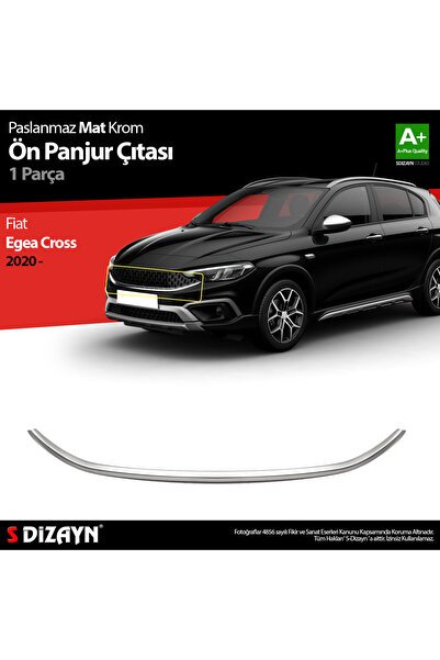 S-Dizayn Fiat Egea Cross Krom Ön Panjur Çıtası 2020 Üzeri (Mat Krom) A+ Kalite 5826183