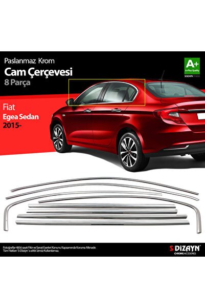 S-Dizayn Fiat Egea SD Krom Cam Çerçevesi 8 Prç. 2015 Üzeri A+ Kalite 5822071