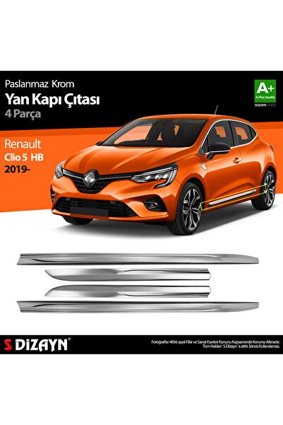 S-Dizayn Renault Clio 5 Krom Yan Kapı Çıtası 4 Prç. 2019 Üzeri 7027210