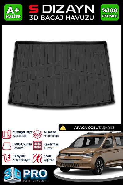 S-Dizayn VW Caddy 3D Pro Bagaj Havuzu 2020 Üzeri A+ Kalite 3BH-SDZ094