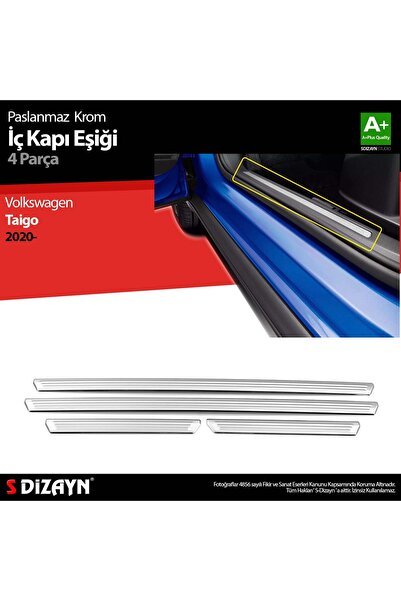 S-Dizayn VW Taigo Krom İç Kapı Eşiği 4 Prç. 2020 Üzeri 7638160