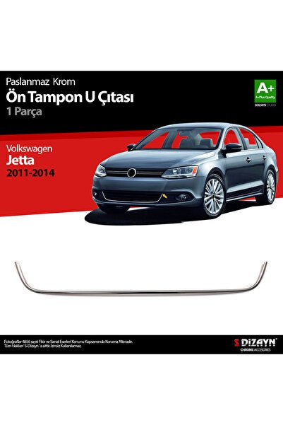 S-Dizayn VW Jetta Krom U Formlu Ön Tampon Çıtası 1 Prç. 2011-2014 7614191