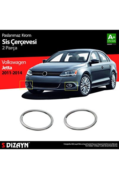 S-Dizayn VW Jetta Krom Sis Farı Çerçevesi 2 Prç 2011-2014 7614210