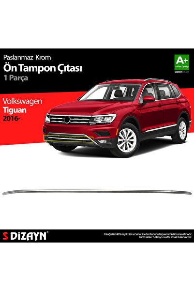 S-Dizayn VW Tiguan Krom Ön Tampon Çıtası 2016-2020 7647191
