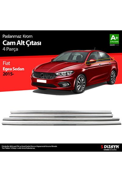 S-Dizayn Fiat Egea SD Krom Cam Çıtası 4 Prç. 2015 Üzeri A+ Kalite 5822060