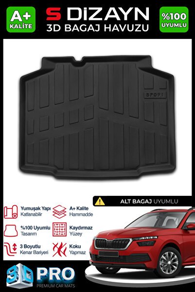 S-Dizayn Skoda Kamiq 3D Pro Bagaj Havuzu Alt Bagaj 2019 Üzeri A+ Kalite 3BH-SDZ216