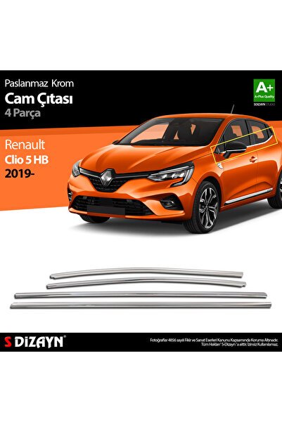 S-Dizayn Renault Clio 5 Krom Cam Çıtası 4 Prç 2019 ve Üzeri 7027060