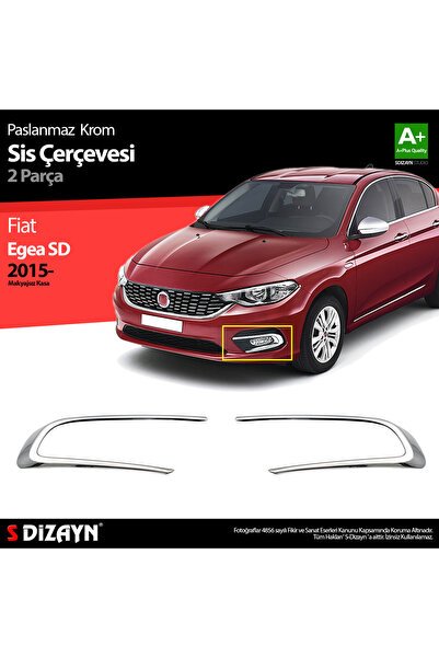 S-Dizayn Fiat Egea Krom Sis Farı Çerçevesi 2 Prç. 2015-2020 5823212