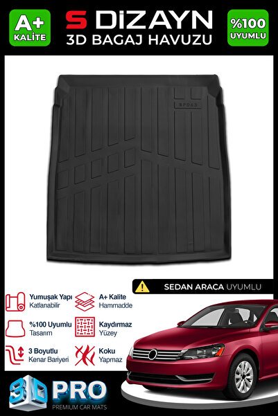 S-Dizayn VW Passat B7 3D Pro Bagaj Havuzu 2010-2015 A+ Kalite 3BH-SDZ097