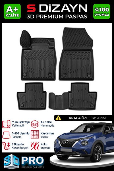 S-Dizayn Nissan Juke 3D Pro Havuzlu Paspas 2019 Üzeri A+ Kalite 3DS-SDZ085