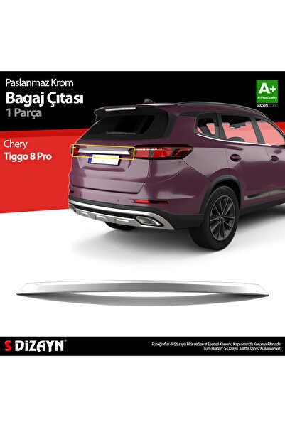 S-Dizayn Chery Tiggo 8 Pro Krom Bagaj Çıtası 2022-2025 A+ Kalite 5810050
