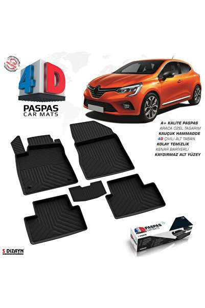 S-Dizayn Renault Clio 5 4D Havuzlu Paspas 2019 ve Üzeri A+Kalite 4DS-85993