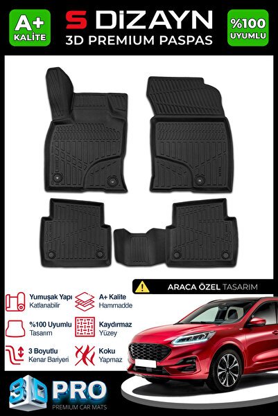S-Dizayn Ford Kuga 3D Pro Havuzlu Paspas 2019 Üzeri A+ Kalite 3DS-SDZ115