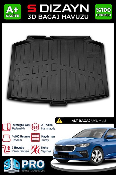 S-Dizayn Skoda Scala 3D Pro Bagaj Havuzu Alt Bagaj 2019 Üzeri A+ Kalite 3BH-SDZ215