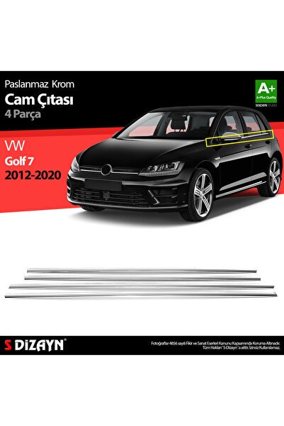 S-Dizayn VW Golf 7 Krom Cam Çıtası 4 Prç 2013-2020 7651060