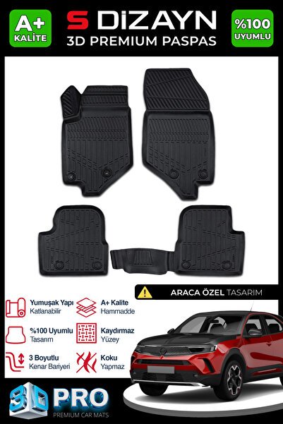 S-Dizayn Opel Mokka 2 3D Pro Havuzlu Paspas 2020 Üzeri A+ Kalite 3DS-SDZ031