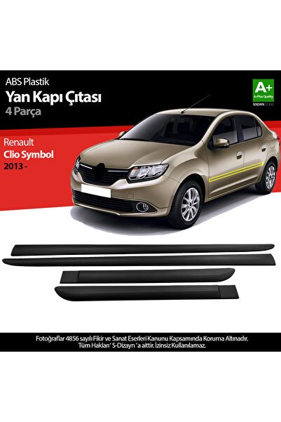 S-Dizayn Renault Clio Symbol ABS Plastik Yan Kapı Koruma Çıtası 2012-2019 A+ Kalite PLY-7022